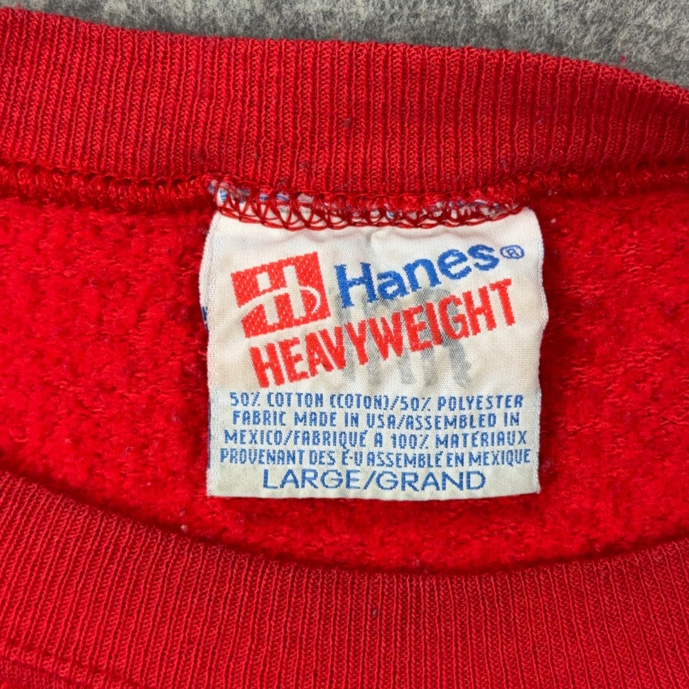VTG Chicago Bulls Sweatshirt Mens Large Red Graphic Fleece Crewneck NBA 90s - Picture 5 of 13